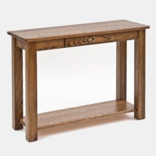 Metal And Mission Oak Console Tables (Photo 2 of 20)