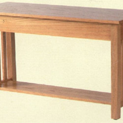 Metal And Mission Oak Console Tables (Photo 11 of 20)