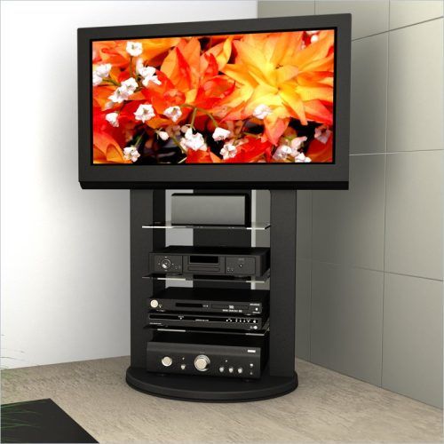 Tv Stands Fwith Tv Mount Silver/Black (Photo 8 of 20)