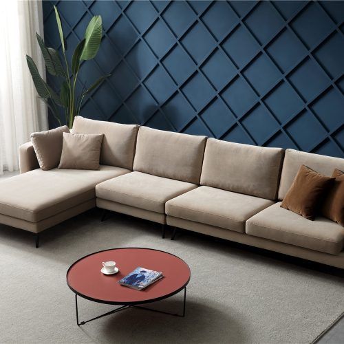 Modern L-Shaped Fabric Upholstered Couches (Photo 13 of 20)