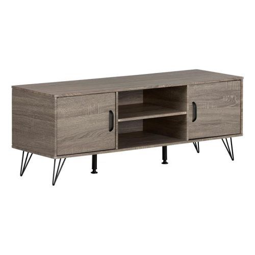 South Shore Evane Tv Stands With Doors In Oak Camel (Photo 3 of 20)