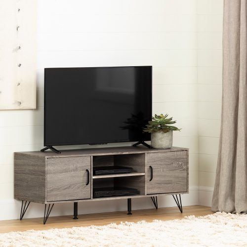 South Shore Evane Tv Stands With Doors In Oak Camel (Photo 4 of 20)
