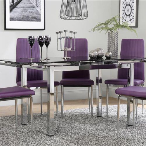 Dining Tables And Purple Chairs (Photo 3 of 20)