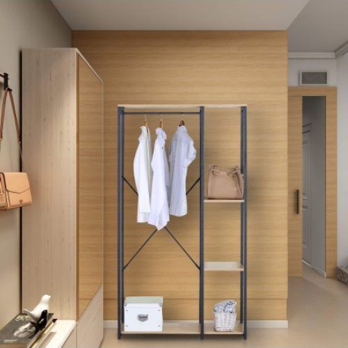 Wardrobes With Cover Clothes Rack (Photo 17 of 20)