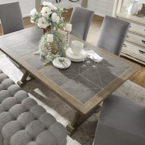Jaxon Grey 6 Piece Rectangle Extension Dining Sets With Bench & Wood Chairs (Photo 13 of 20)