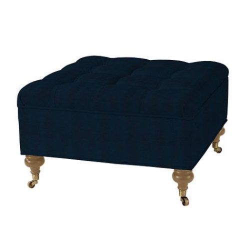 Charcoal Fabric Tufted Storage Ottomans (Photo 20 of 20)
