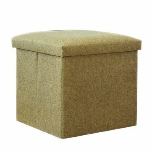Gray And Beige Solid Cube Pouf Ottomans (Photo 2 of 12)