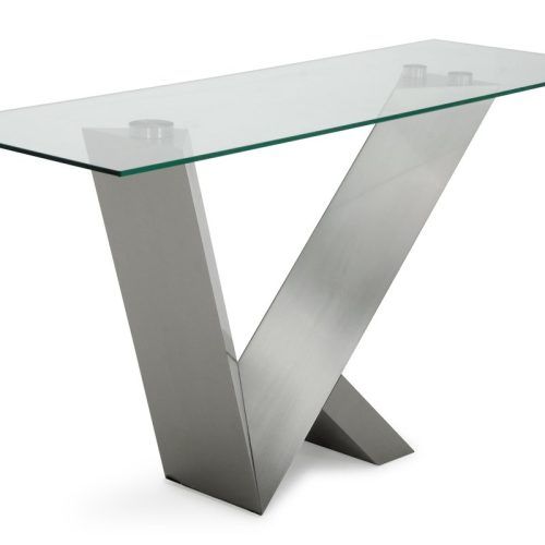 Parsons Grey Solid Surface Top & Stainless Steel Base 48X16 Console Tables (Photo 15 of 20)