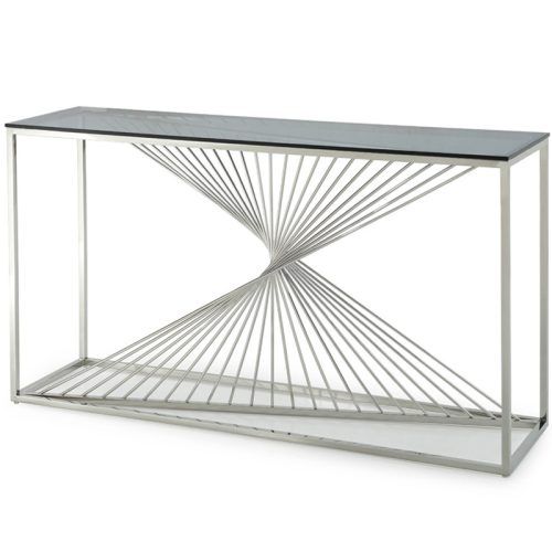 Parsons Clear Glass Top & Stainless Steel Base 48X16 Console Tables (Photo 19 of 20)