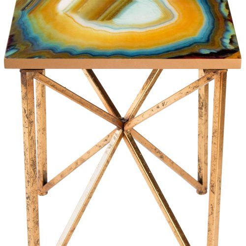 Mix Agate Metal Frame Console Tables (Photo 17 of 20)
