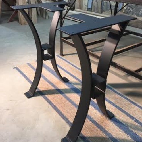 Oak Wood And Metal Legs Console Tables (Photo 14 of 20)
