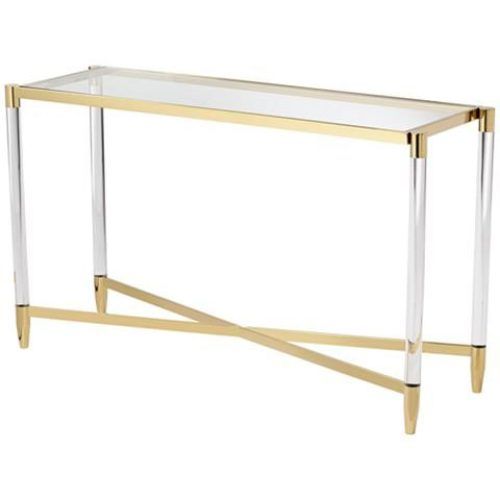 Glass And Gold Console Tables (Photo 2 of 20)
