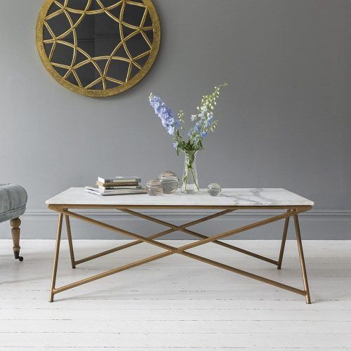 White Marble Gold Metal Coffee Tables (Photo 8 of 20)