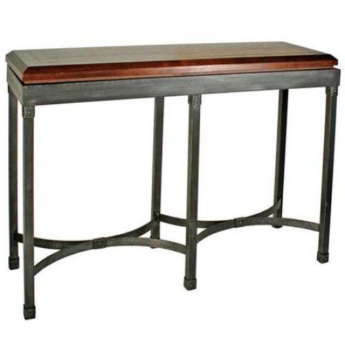Walnut Wood And Gold Metal Console Tables (Photo 2 of 20)
