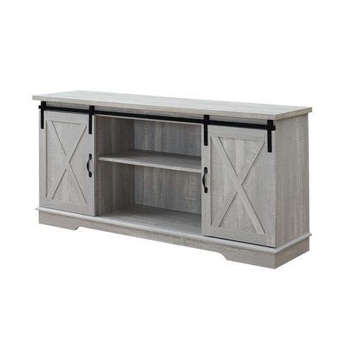 Modern Farmhouse Style 58" Tv Stands With Sliding Barn Door (Photo 5 of 20)
