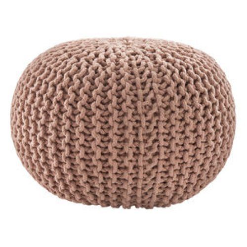 Beige Ombre Cylinder Pouf Ottomans (Photo 5 of 20)