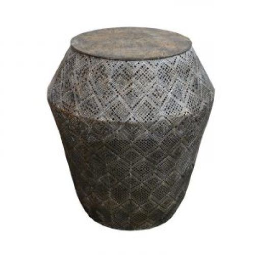 Beige And White Ombre Cylinder Pouf Ottomans (Photo 1 of 20)