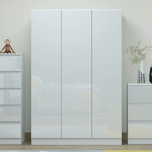 White 3 Door Wardrobes With Drawers (Photo 18 of 20)