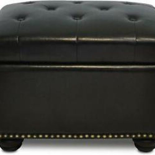 Round Gold Faux Leather Ottomans With Pull Tab (Photo 14 of 20)