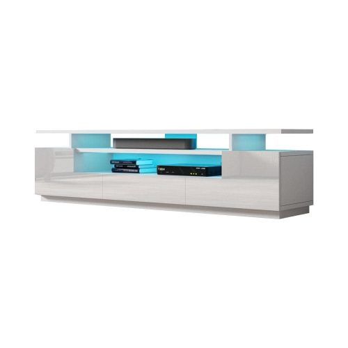 Ktaxon Modern High Gloss Tv Stands With Led Drawer And Shelves (Photo 17 of 20)