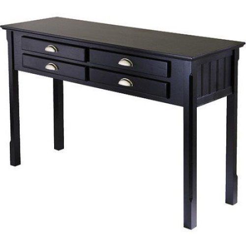Black Wood Storage Console Tables (Photo 7 of 20)