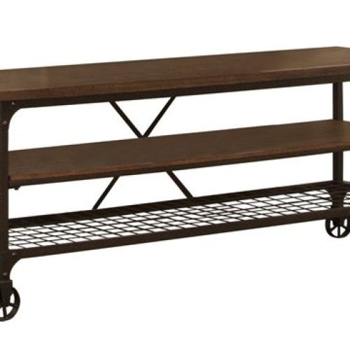 Industrial Tv Stands With Metal Legs Rustic Brown (Photo 17 of 20)
