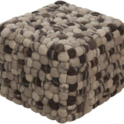 Textured Gray Cuboid Pouf Ottomans (Photo 20 of 20)