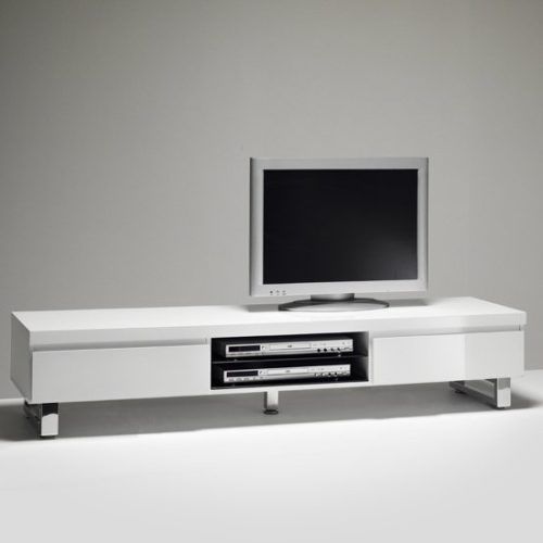 Tv Stands With 2 Open Shelves 2 Drawers High Gloss Tv Unis (Photo 6 of 20)