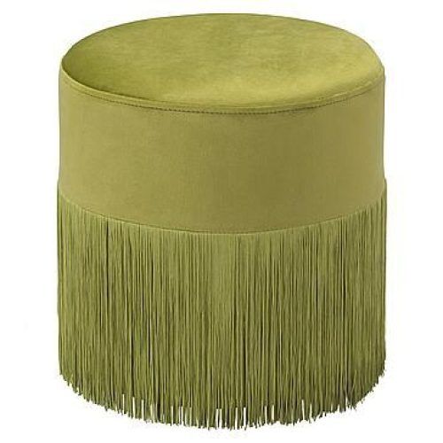 Textured Tan Cylinder Pouf Ottomans (Photo 7 of 20)