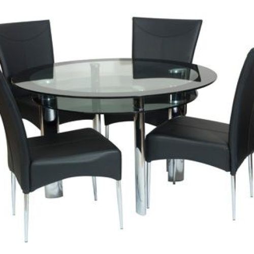 Round Black Glass Dining Tables And Chairs (Photo 3 of 20)
