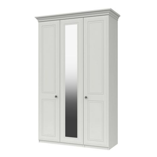 White 3 Door Mirrored Wardrobes (Photo 11 of 20)