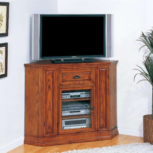 Corner Oak Tv Stands For Flat Screen (Photo 4 of 15)