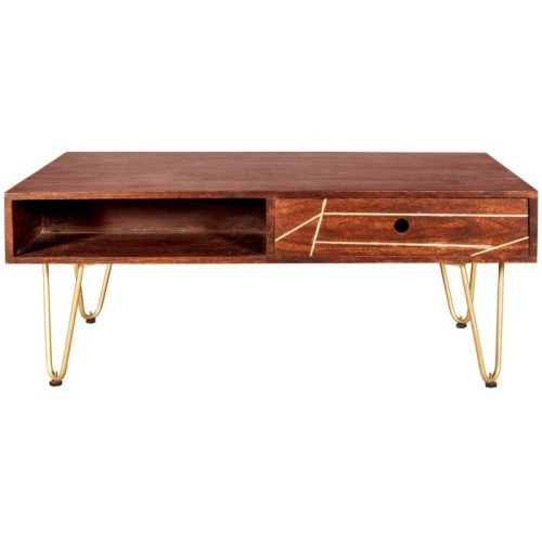 Antiqued Gold Rectangular Coffee Tables (Photo 8 of 20)