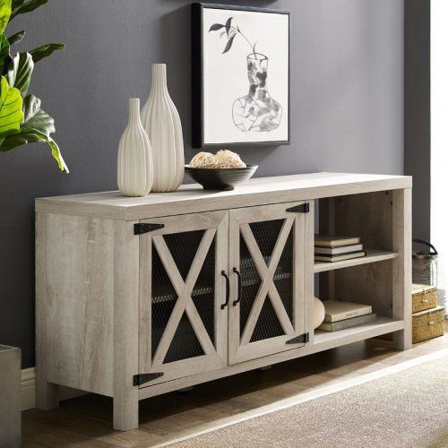 Tv Stands With Table Storage Cabinet In Rustic Gray Wash (Photo 3 of 20)