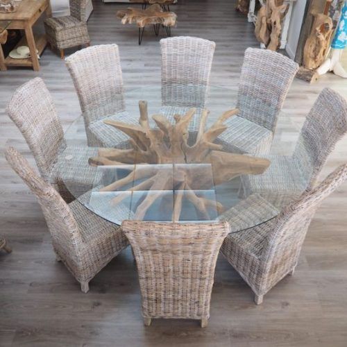 Wicker And Glass Dining Tables (Photo 16 of 20)