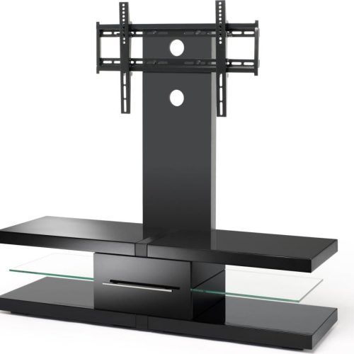 Modern Black Tv Stands On Wheels With Metal Cart (Photo 12 of 20)