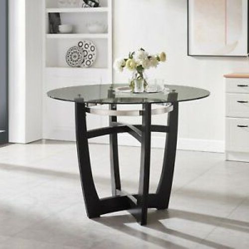Black Round Glass-Top Console Tables (Photo 9 of 20)