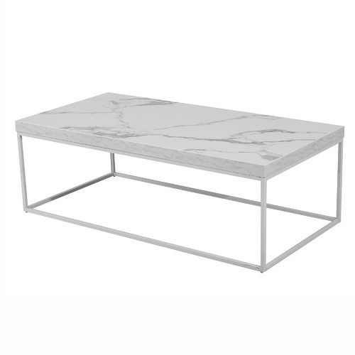 White Faux Marble Coffee Tables (Photo 11 of 20)