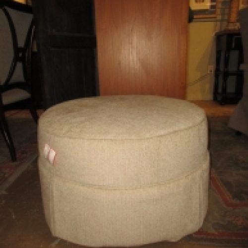 Gray And Brown Stripes Cylinder Pouf Ottomans (Photo 5 of 20)