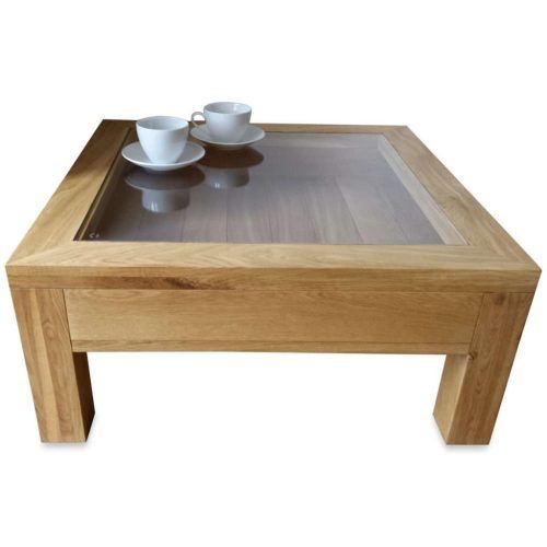 Oak Coffee Table With Glass Top (Photo 5 of 20)