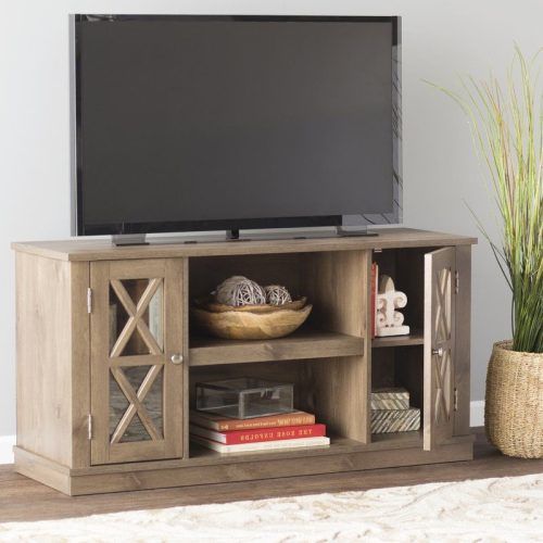 Modern Farmhouse Fireplace Credenza Tv Stands Rustic Gray Finish (Photo 6 of 20)