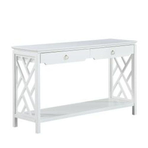 White Triangular Console Tables (Photo 5 of 20)