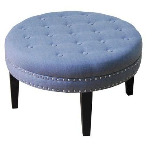 Pink Champagne Tufted Fabric Ottomans (Photo 20 of 20)