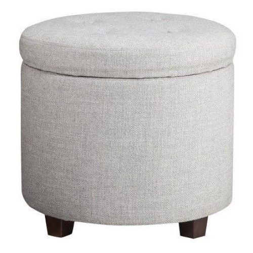 Fabric Tufted Storage Ottomans (Photo 11 of 19)