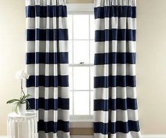 2024 Popular Navy Blue and White Striped Ottomans