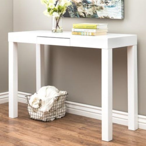 White Gloss And Maple Cream Console Tables (Photo 12 of 20)