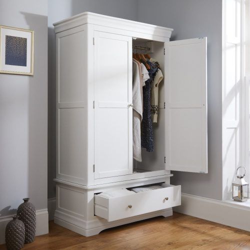 White Double Wardrobes With Drawers (Photo 3 of 20)