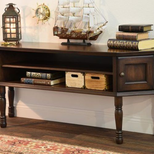 Whalen Shelf Tv Stands With Floater Mount In Weathered Dark Pine Finish (Photo 19 of 20)