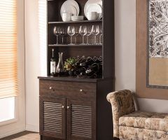 2024 Best of Modern and Contemporary Dark Brown Buffets with Glass Doors