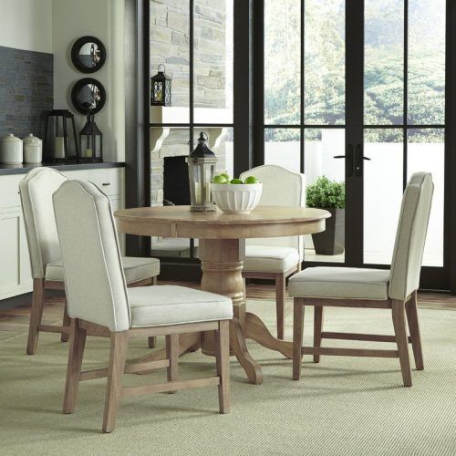 Laurent 5 Piece Round Dining Sets With Wood Chairs (Photo 1 of 20)